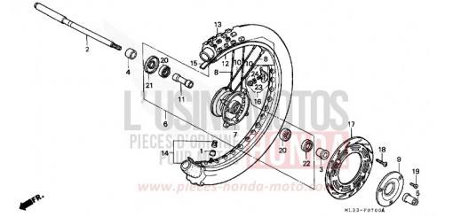 VORDERRAD (CR500RL/RM) CR500RM de 1991